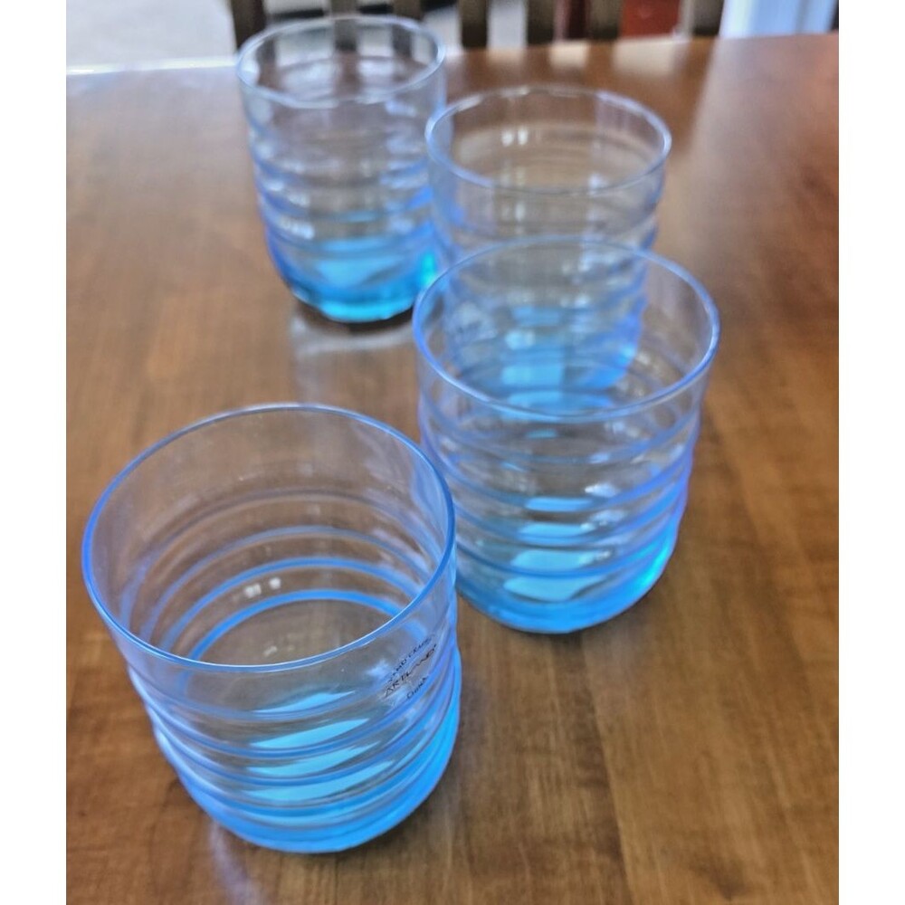Artland Spa Aqua DOF Set of 4 Blue Hand-crafted NEW